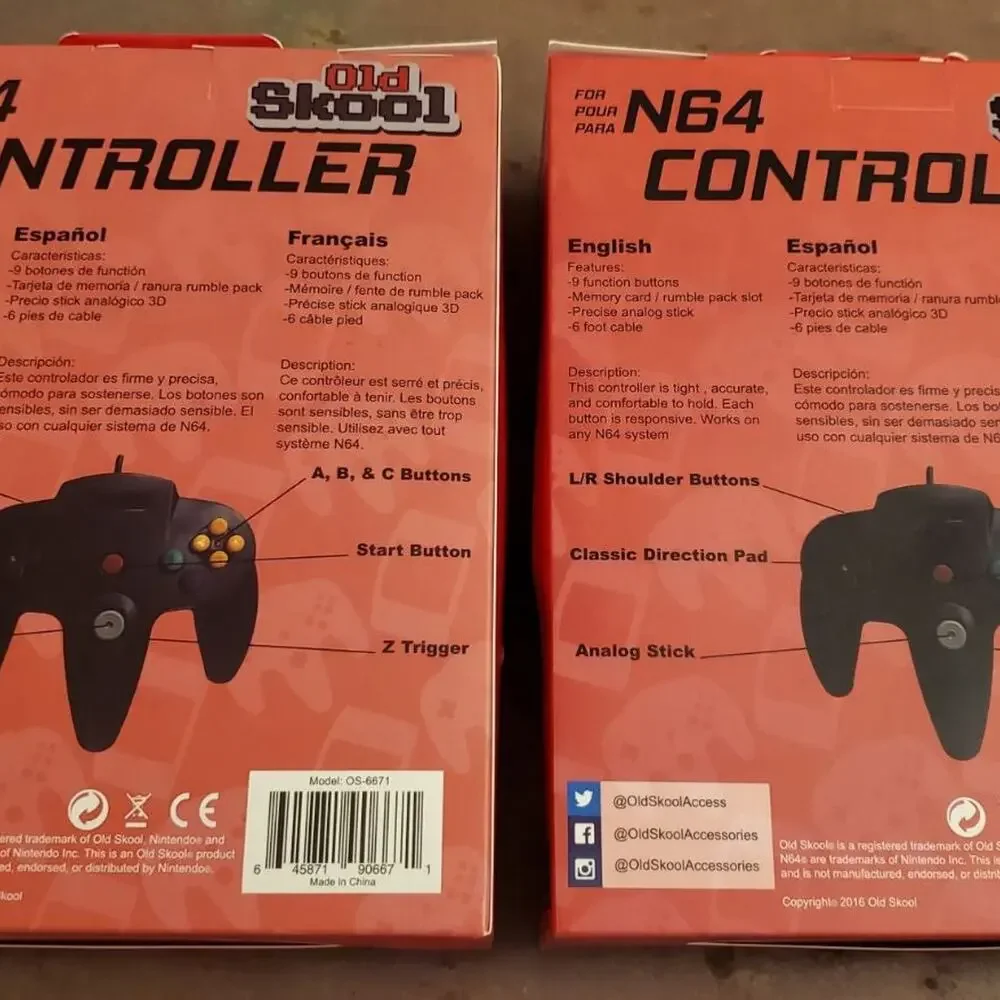 2 N64 Controllers - Gold & Yellow (NEW) - Nintendo64 - Nintendo - Old Skool